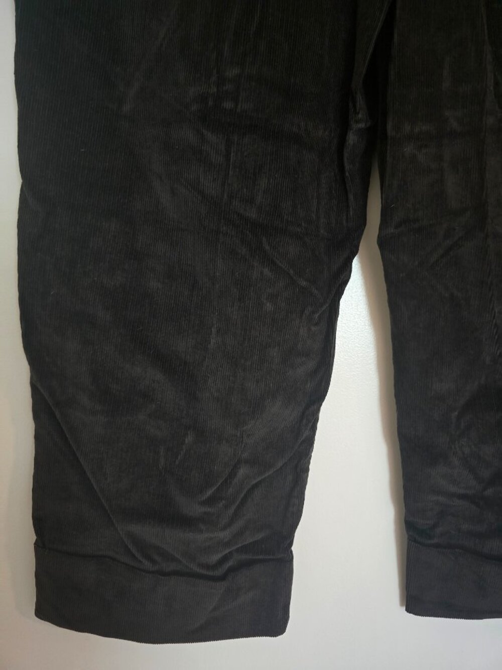 Talbots Stretch Corderoy Pants Charcoal Grey Cuffed Wide Leg Size 12 - Picture 4 of 16